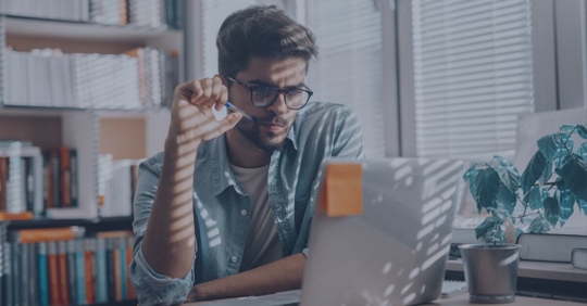 student at desk